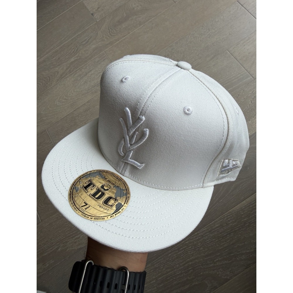 TDC Playboi Carti YVL Fitted Hat White Opium Pitbull 7 3/4 NEW